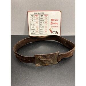 1970's Buster Brown & Dog Brass Plated Belt Buckle & Size Plaque Vintage